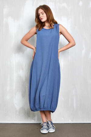 Linen Six Rubber Detailed Dress 27310 - First Angels - Globality Store - Women Clothes Wholesale Turkey
