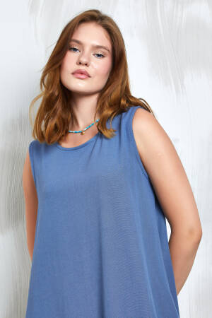 Linen Six Rubber Detailed Dress 27310 - First Angels - Globality Store - Women Clothes Wholesale Turkey
