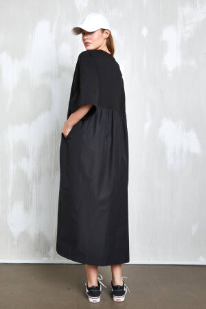 Combed Cotton Bottom Woven Oversize Long Dress 27258 - First Angels - Globality Store - Women Clothes Wholesale Turkey