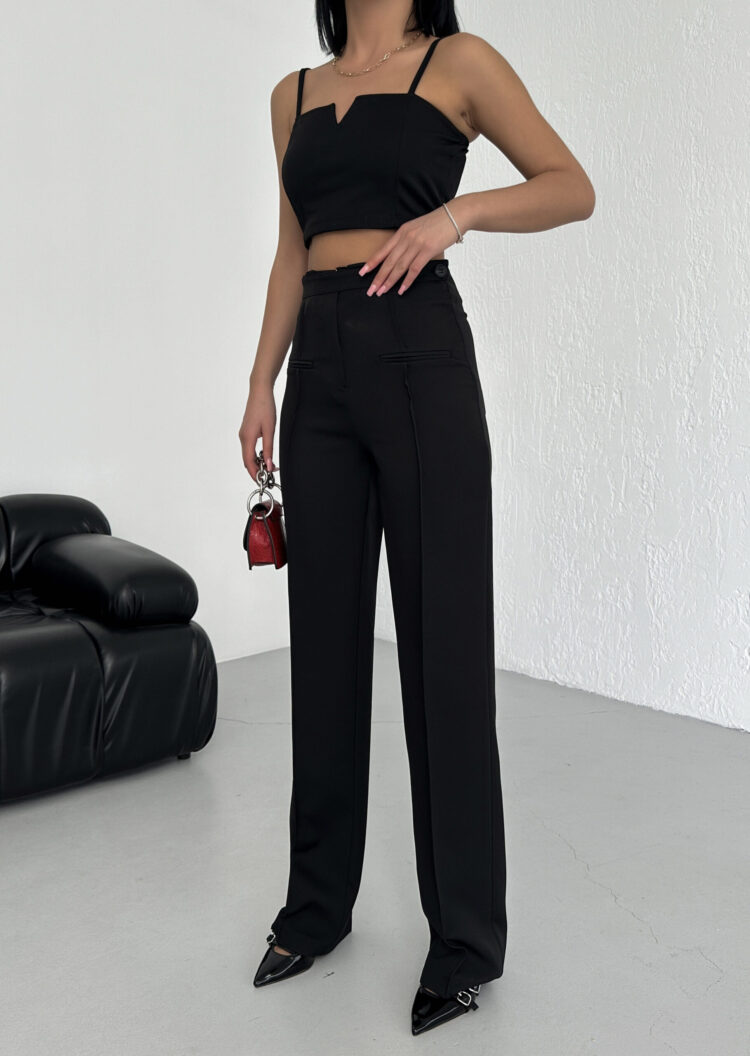 Fillet Pocket Trousers - Ouz Fashion - Globality Store - Women Clothes Wholesale Turkey