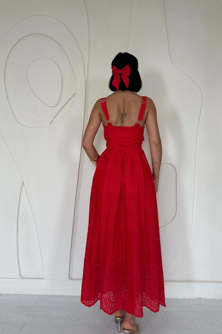 Embroidery Dress With Hangers