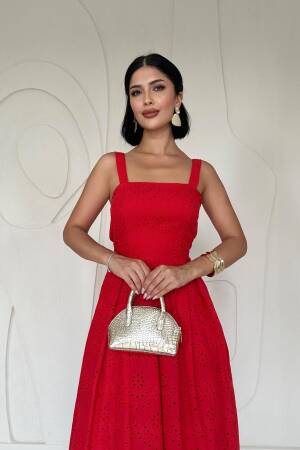 Embroidery Dress With Hangers - Elisa - Globality Store - Women Clothes Wholesale Turkey