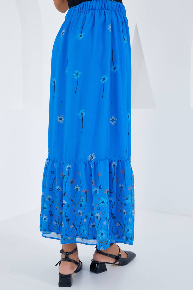Saks Patterned Chiffon Skirt 8010