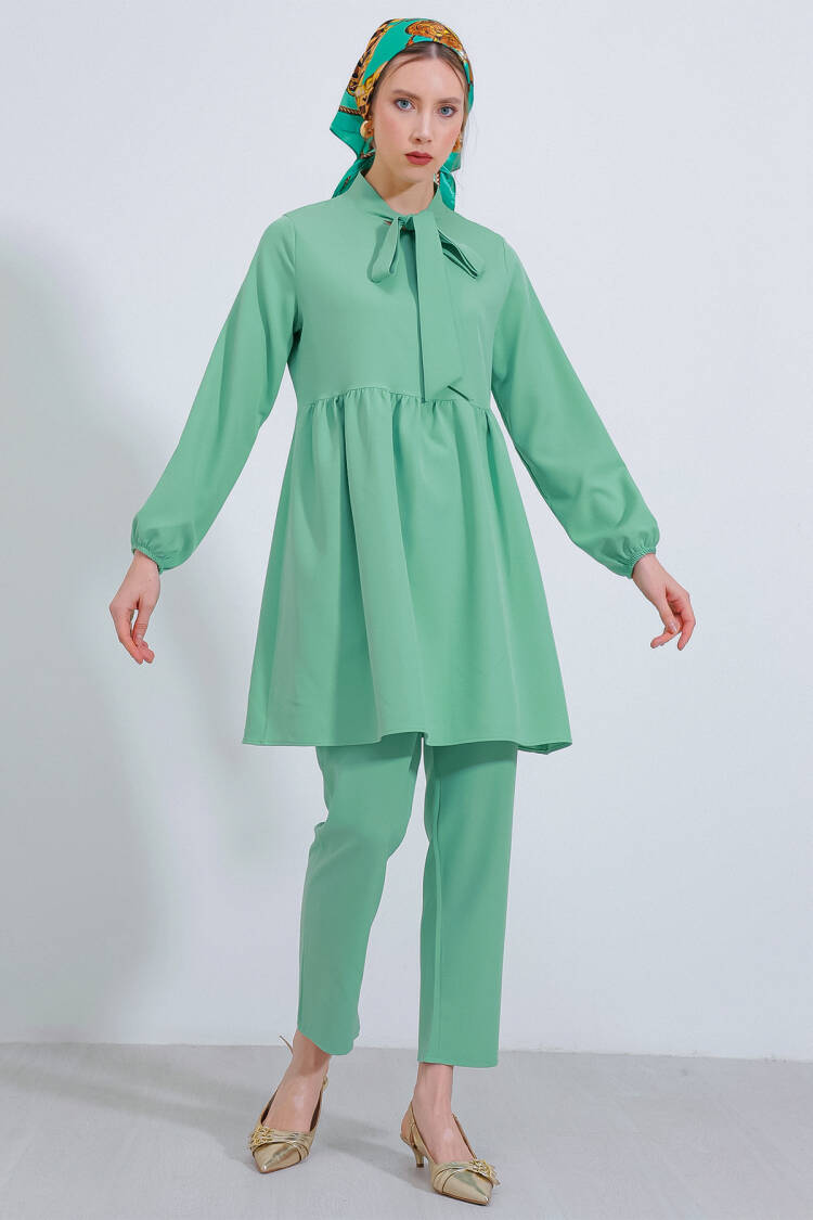 Mint Knitted Trousers Tunic Bottom Top Set 6654