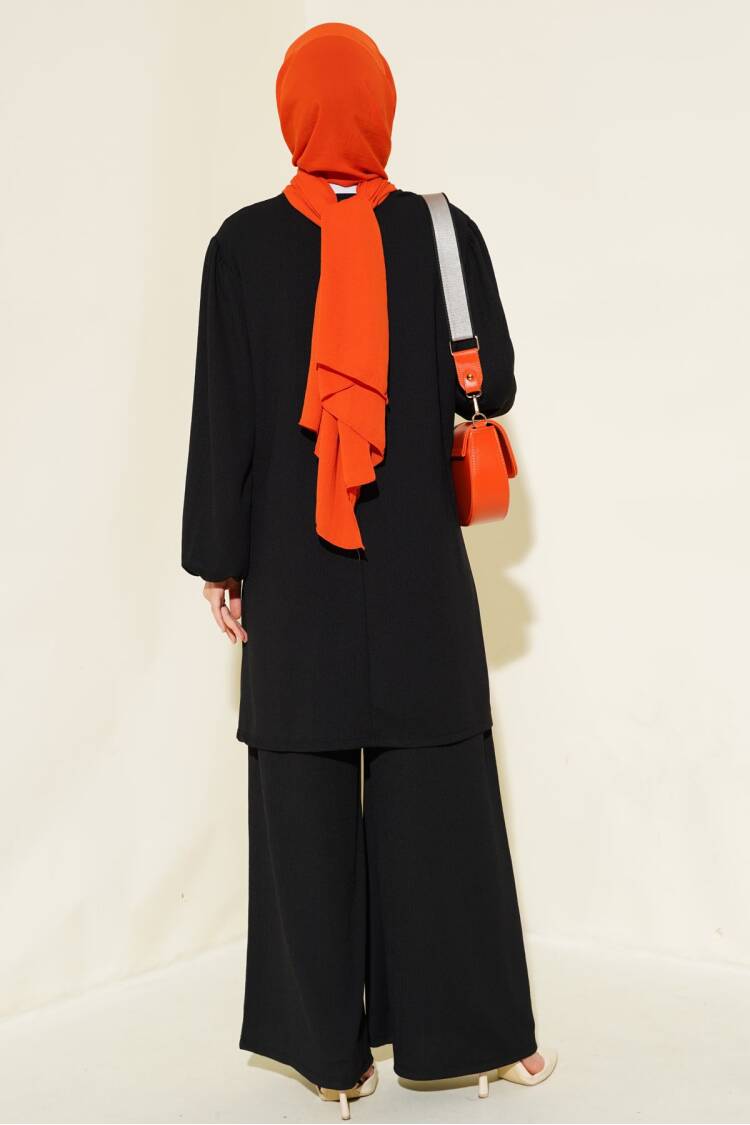 Black Tunic Trousers Bottom Top Set 6663