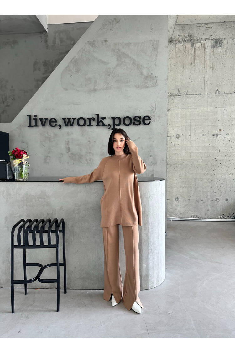 Slit And Ribbed Suit - My Fashion - Globality Store - Women Clothes Wholesale Turkey