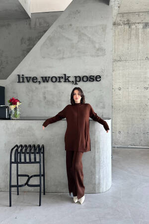 Slit And Ribbed Suit - My Fashion - Globality Store - Women Clothes Wholesale Turkey