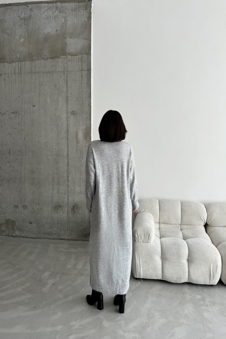 Crew Neck Silk Dress