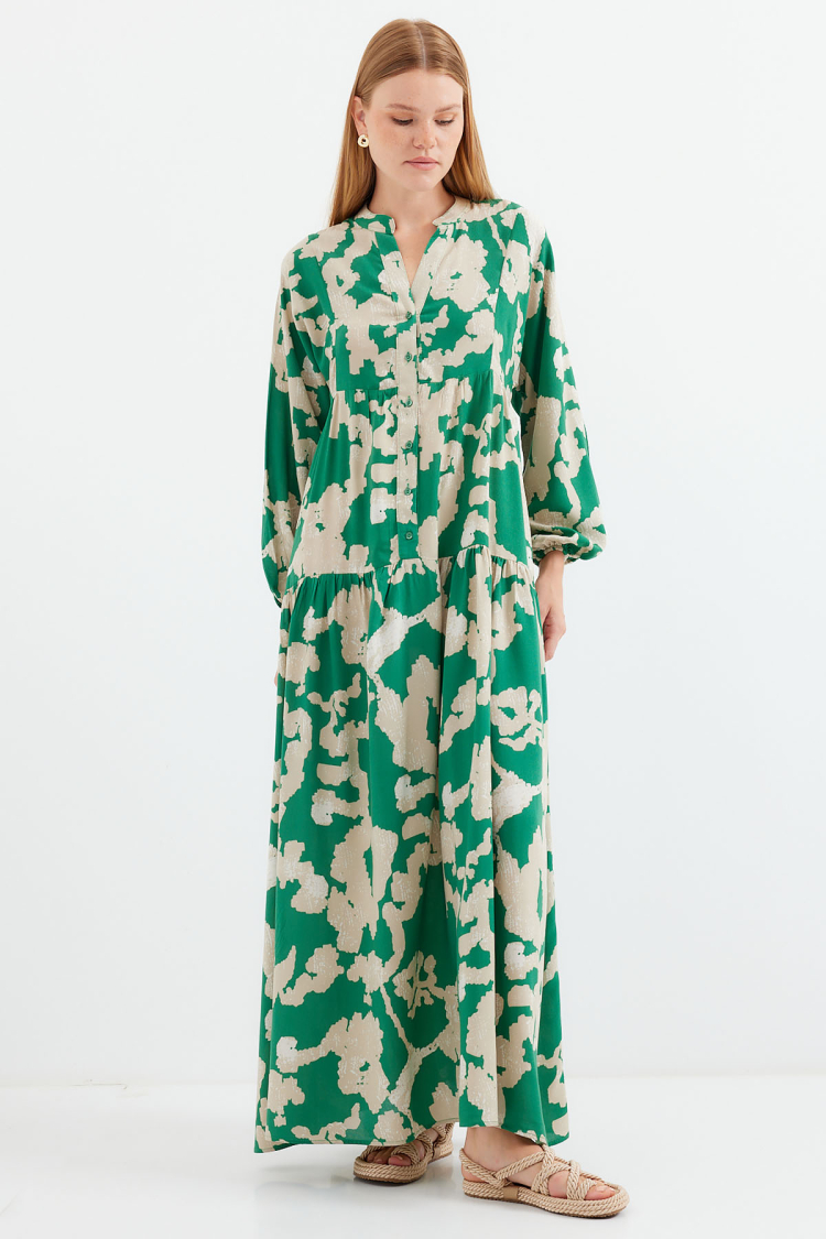 Authentic Patterned Dress - Emerald