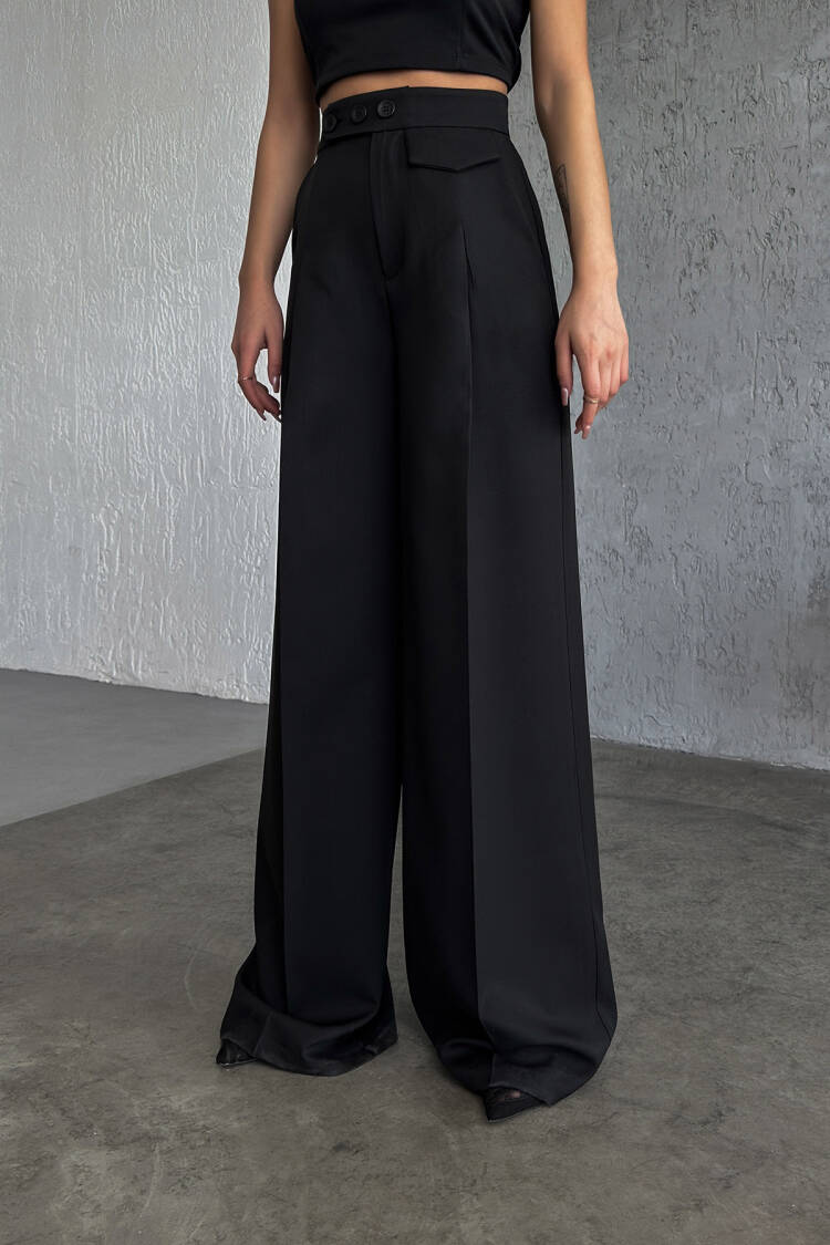 Three Button Detailed Trousers - Brand: Ouz Fashion - Women's Clothing Wholesale - Globality Store