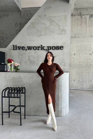 Buttoned Dress - My Fashion - Globality Store - Women Clothes Wholesale Turkey