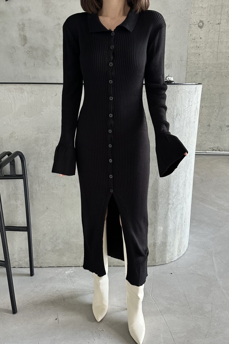Buttoned Dress - My Fashion - Globality Store - Women Clothes Wholesale Turkey
