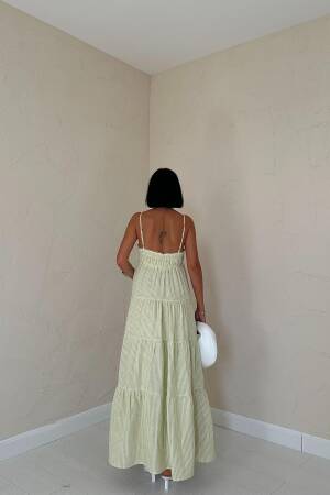 Strappy Striped Muslin Dress - Elisa - Globality Store - Women Clothes Wholesale Turkey