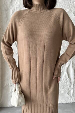 Mixed Ribbed Dress - My Fashion - Globality Store - Women Clothes Wholesale Turkey
