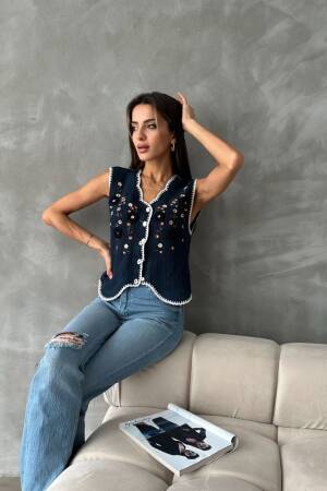Embroidered Vest - Topshow - Globality Store - Women Clothes Wholesale Turkey