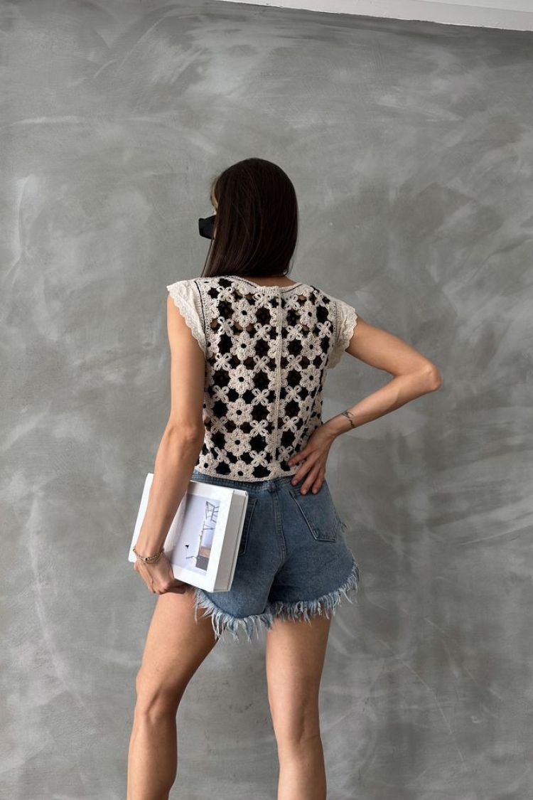 Stone Black Buttoned Vest