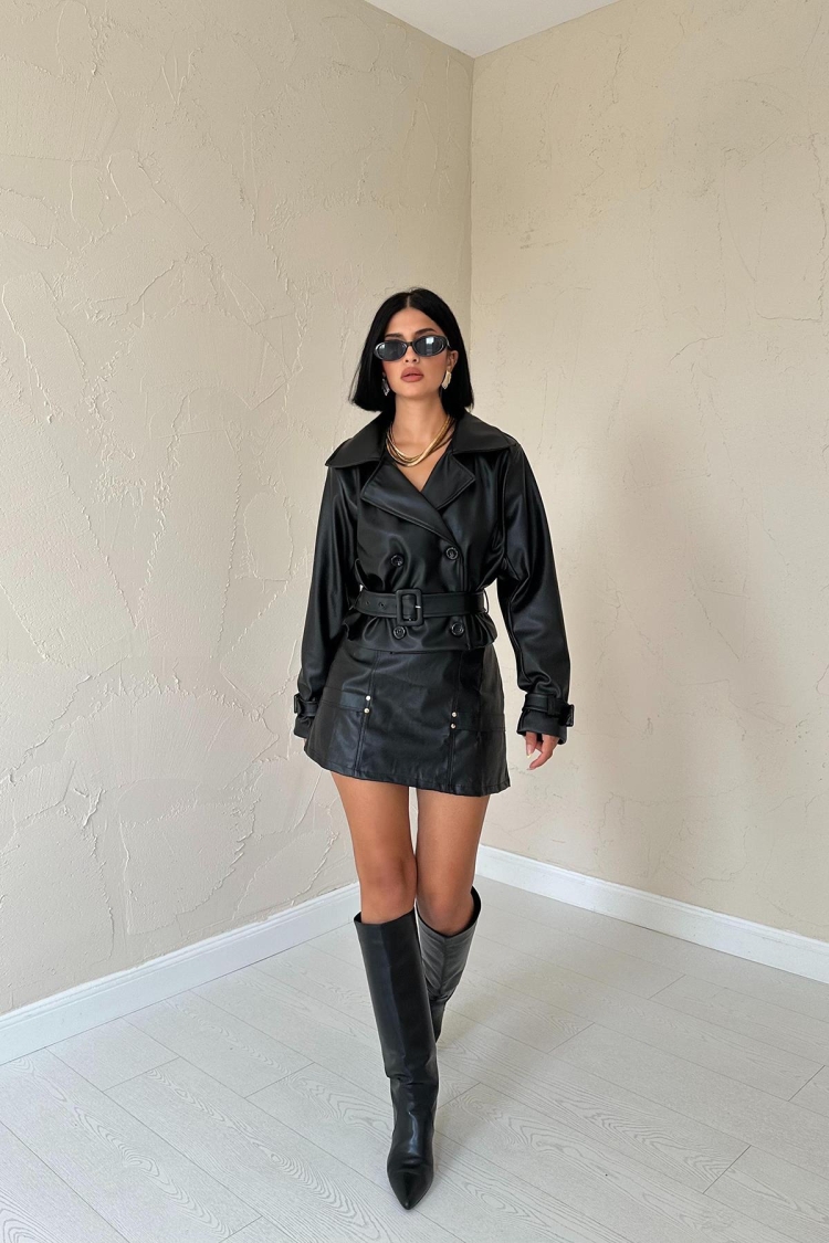 Belted Leather Jacket