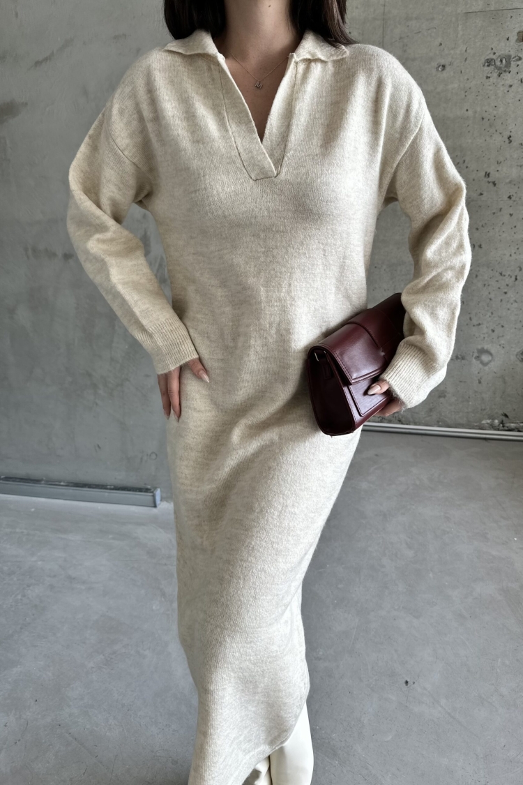 Polo Collar Raised Dress
