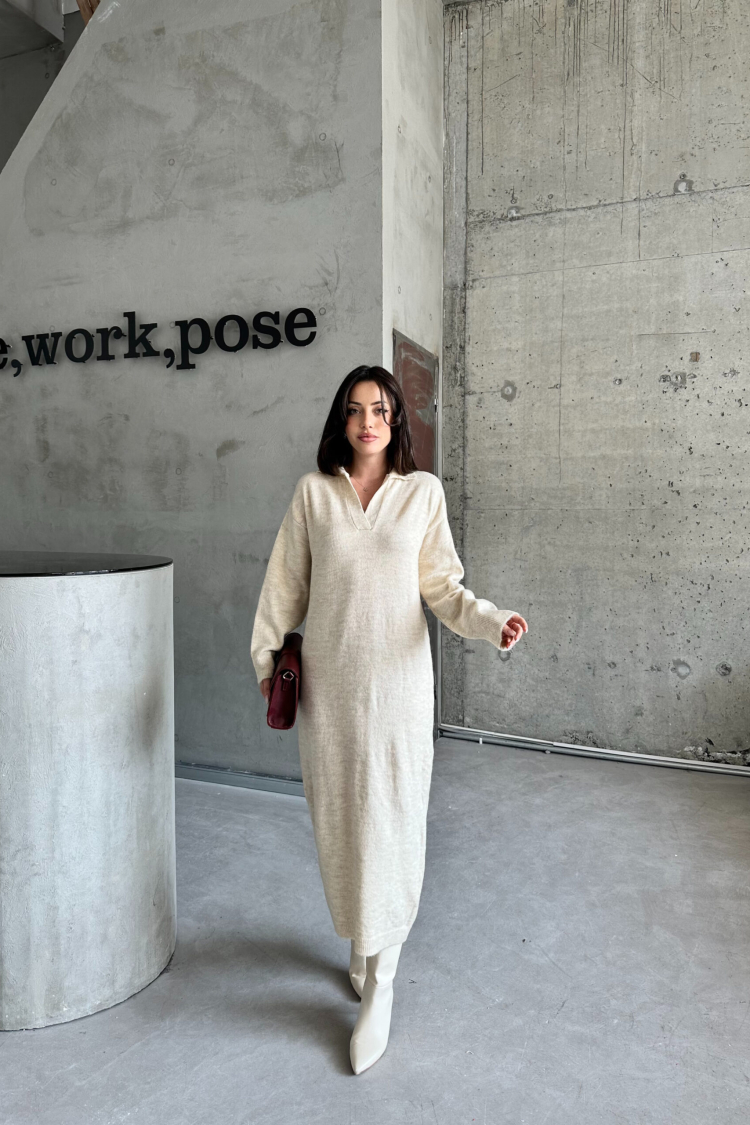 Polo Collar Raised Dress