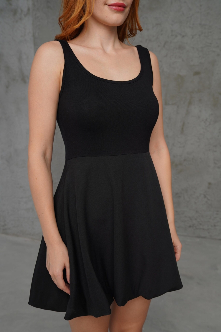 Balloon Skirt Wholesale Black Mini Dress