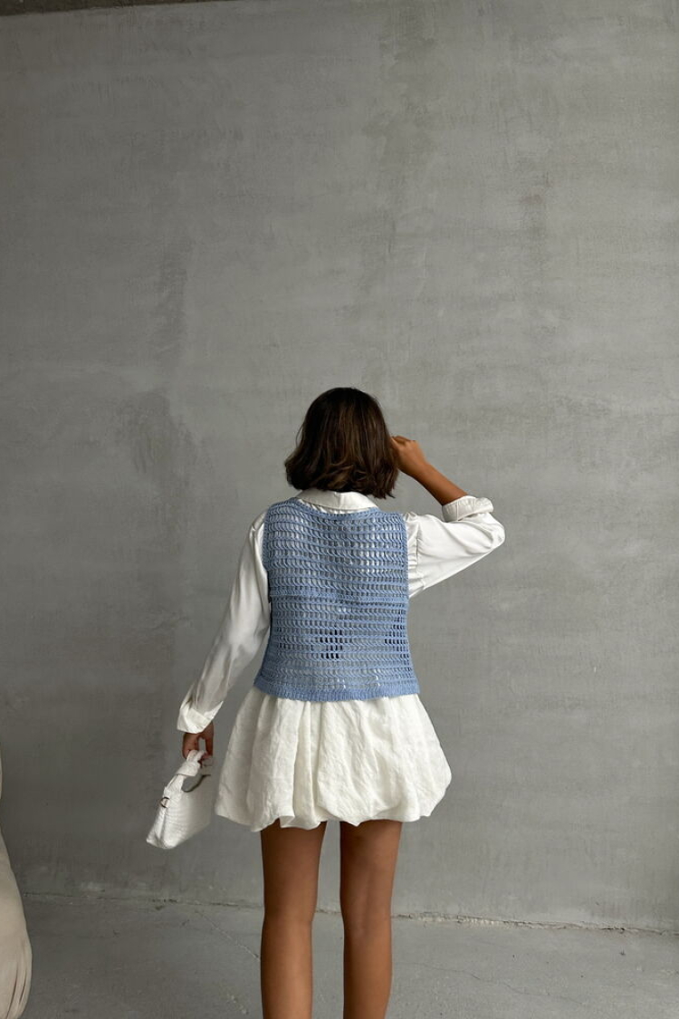 Buttoned Lace Vest