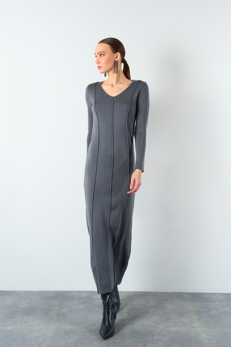 Dirty Stitched Dress - Smoke