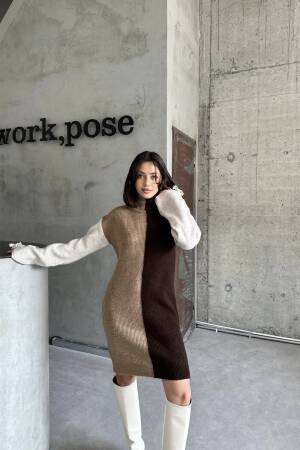 Two-Tone Raised Dress - My Fashion - Globality Store - Women Clothes Wholesale Turkey