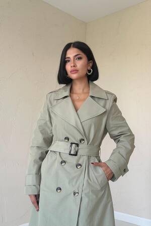 Long Belted Trench Coat - Elisa - Globality Store - Women Clothes Wholesale Turkey
