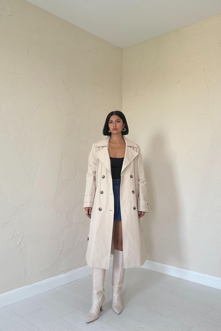 Long Belted Trench Coat