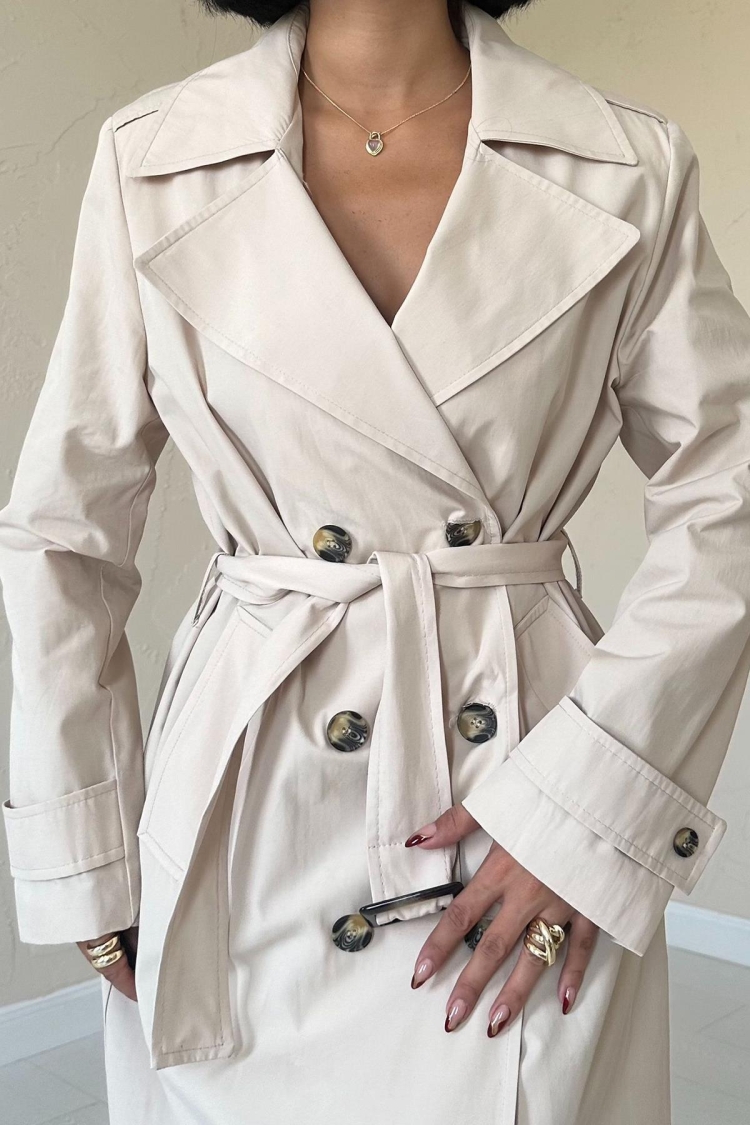 Long Belted Trench Coat