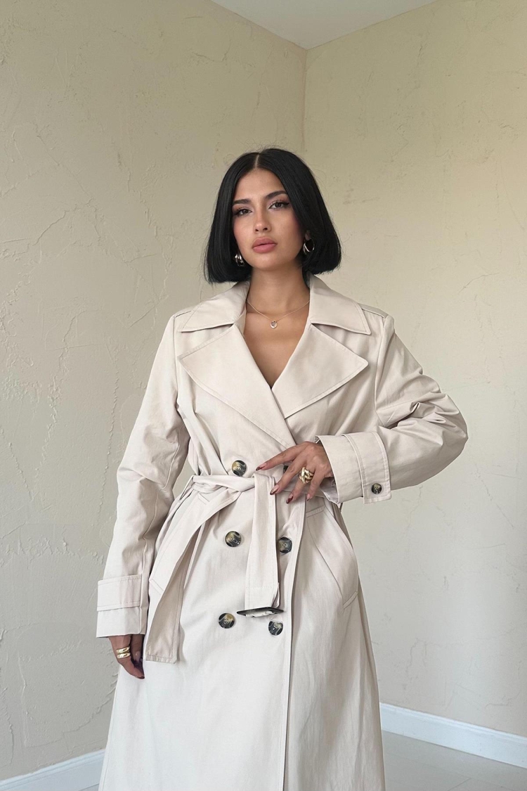 Long Belted Trench Coat