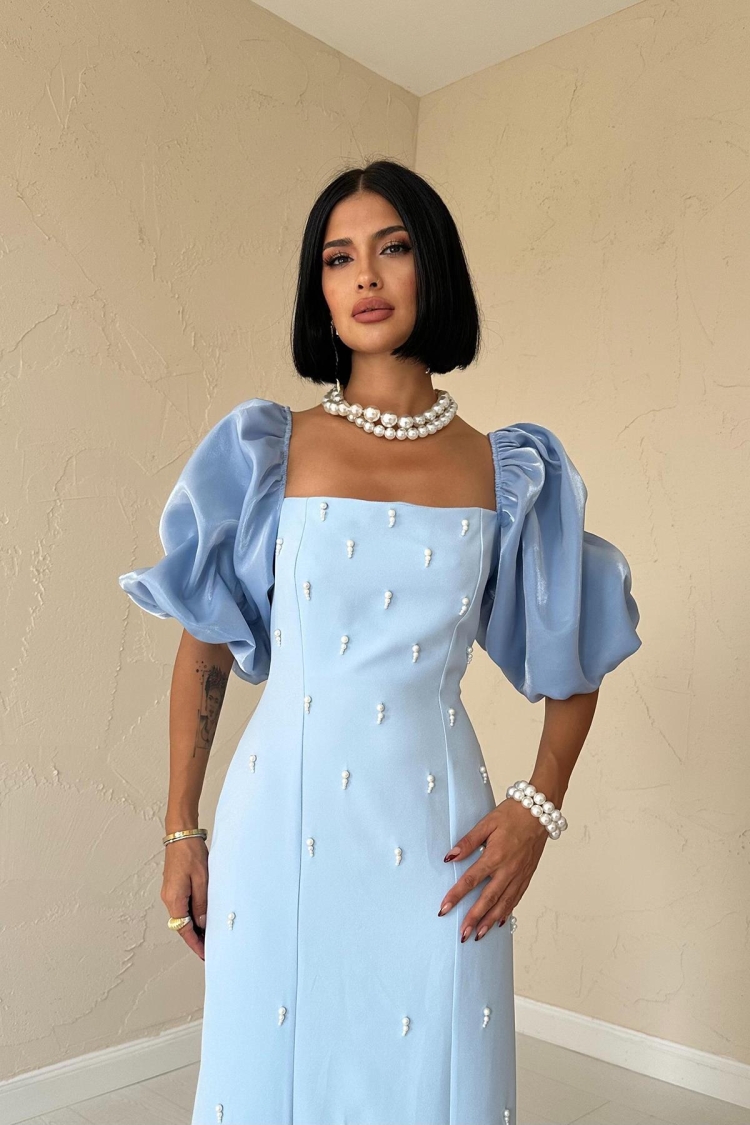 Embroidered Sleeve Garnish Dress - Baby
