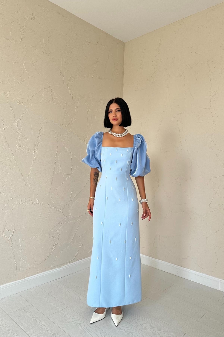 Embroidered Sleeve Garnish Dress - Baby - Elisa - Globality Store - Women Clothes Wholesale Turkey