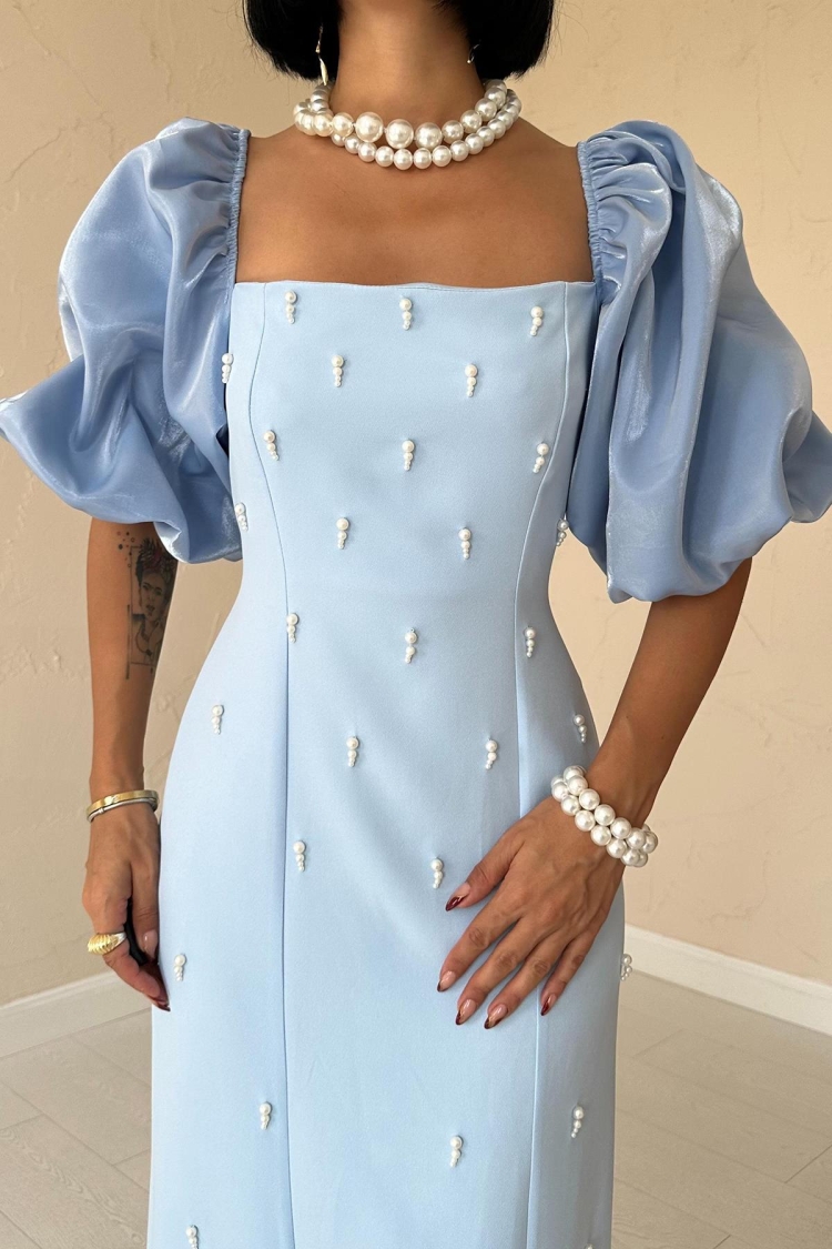 Embroidered Sleeve Garnish Dress - Baby
