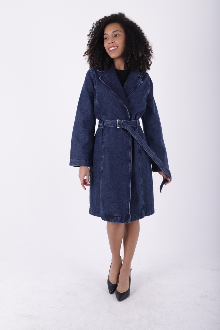 Belted Denim Trench Coat - XLove - Globality Store - Women Clothes Wholesale Turkey