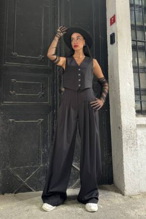 Polyviscon Lined Vest - First Angels - Globality Store - Women Clothes Wholesale Turkey