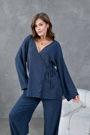 Crinkle Fabric Kimono 28174 - First Angels - Globality Store - Women Clothes Wholesale Turkey