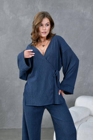 Crinkle Fabric Kimono 28174 - First Angels - Globality Store - Women Clothes Wholesale Turkey