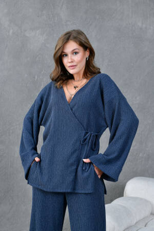 Crinkle Fabric Kimono 28174 - First Angels - Globality Store - Women Clothes Wholesale Turkey