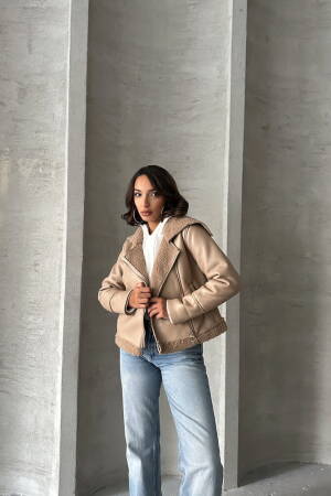 DarkZippered Leather Wholesale Coat - Topshow - Globality Store - Women Clothes Wholesale Turkey