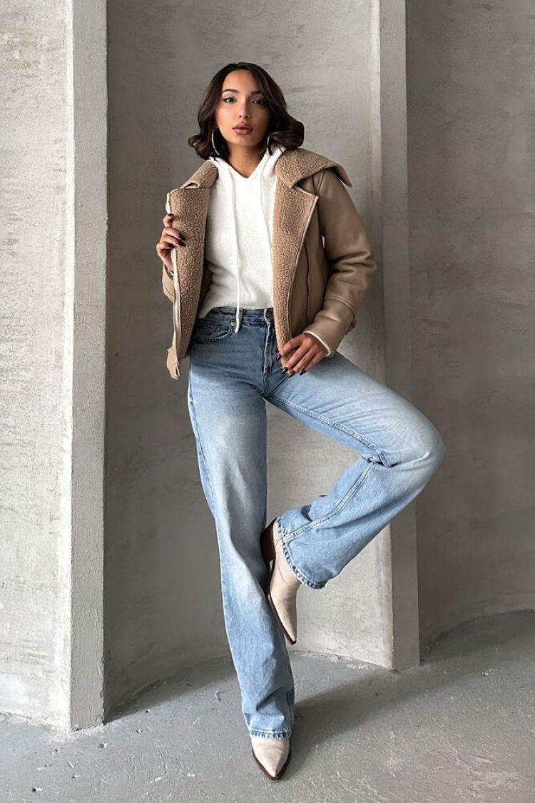 DarkZippered Leather Wholesale Coat - Topshow - Globality Store - Women Clothes Wholesale Turkey