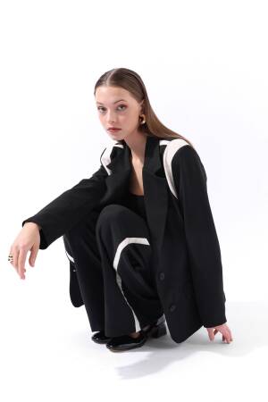 Wholesale Duo Double Breasted Jacket Black - Black - Reyon - Globality Store - Women Clothes Wholesale Turkey