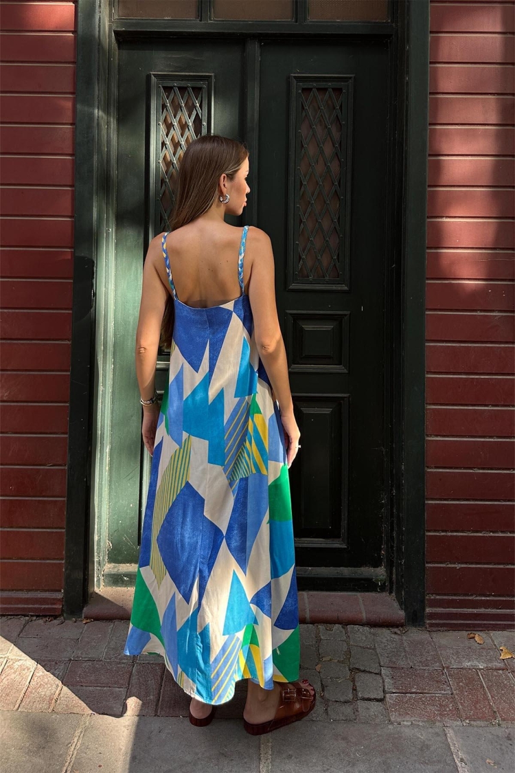 Knit Strap Dress - Blue