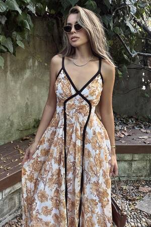 Piping Dress - - Reyon - Globality Store - Women Clothes Wholesale Turkey