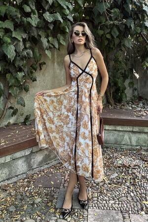 Piping Dress - - Reyon - Globality Store - Women Clothes Wholesale Turkey