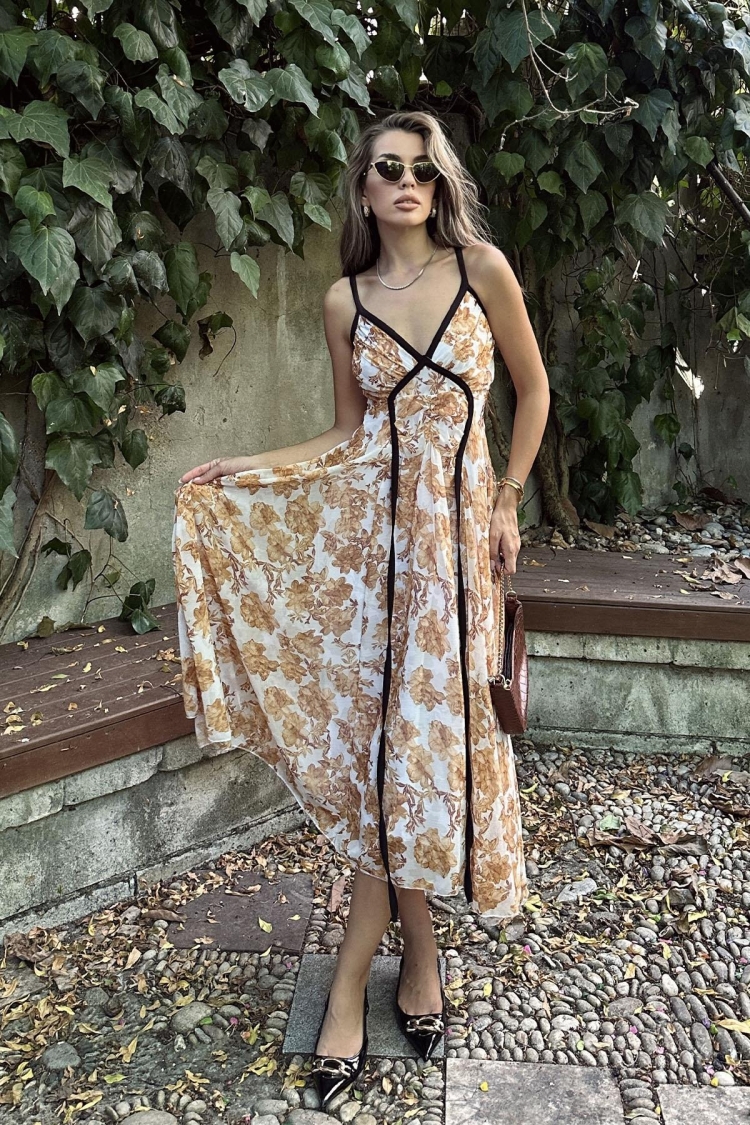 Piping Dress - - Reyon - Globality Store - Women Clothes Wholesale Turkey