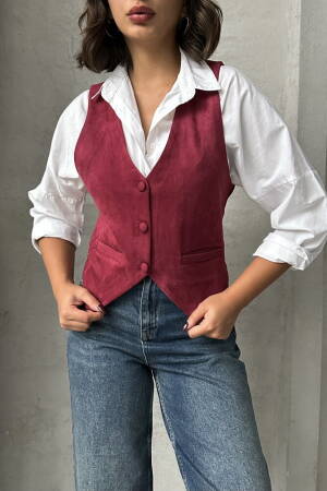 Suede Vest - Topshow - Globality Store - Women Clothes Wholesale Turkey