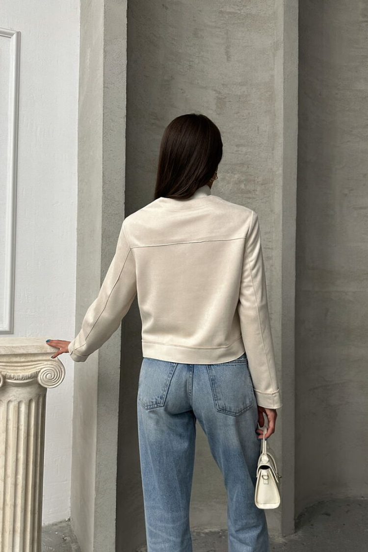 Suede Jacket With Pocket Details