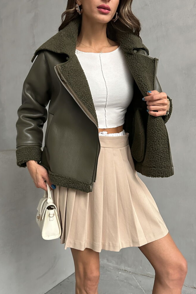 Zippered Leather Jacket