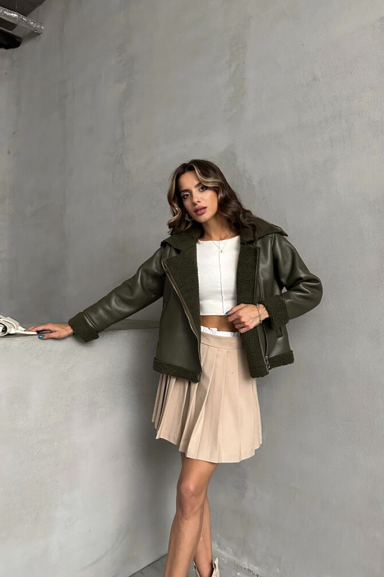 Zippered Leather Jacket